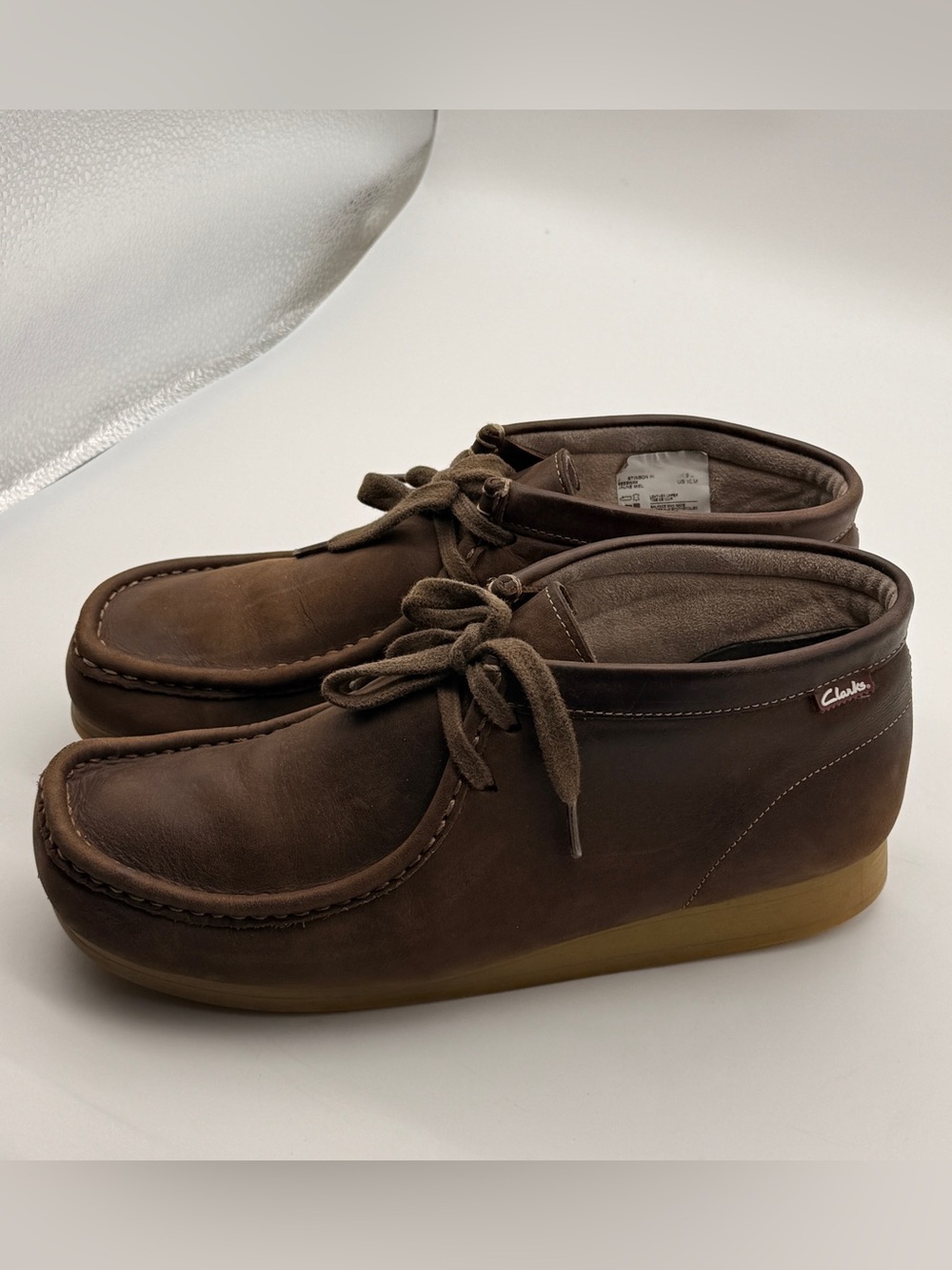 Clarks Men's Stinson Hi Beeswax Leather Chukka Wallabee Moccasins Boot sz 10